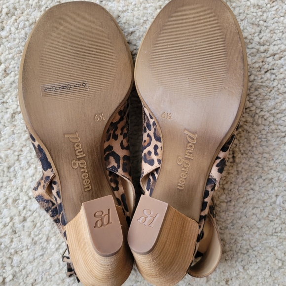 Paul Green Leopard Print Cayanne Peep Toe Bootie Size 6.5 - Picture 4 of 5